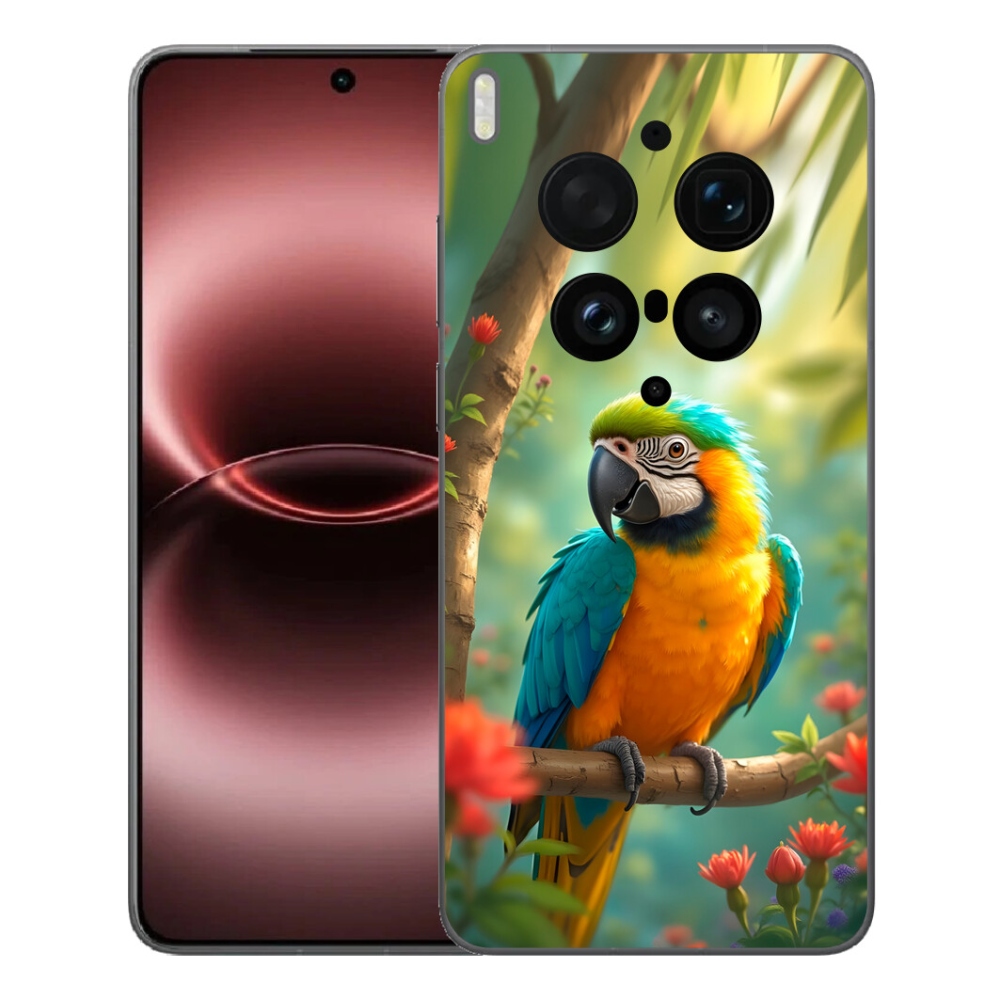 Gélový kryt mmCase na Vivo X300 Ultra - papagáj ara modrožltá