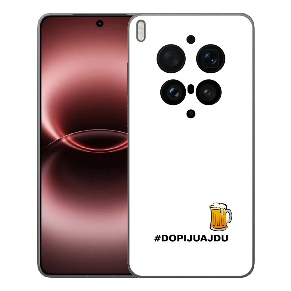 Gélový kryt mmCase na Vivo X300 Ultra - pivný motív 1 biele pozadie