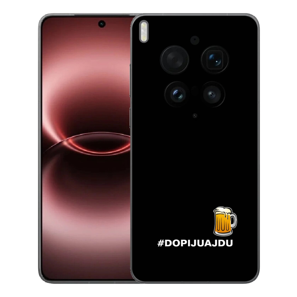Gélový kryt mmCase na Vivo X300 Ultra - pivný motív 1 čierne pozadie