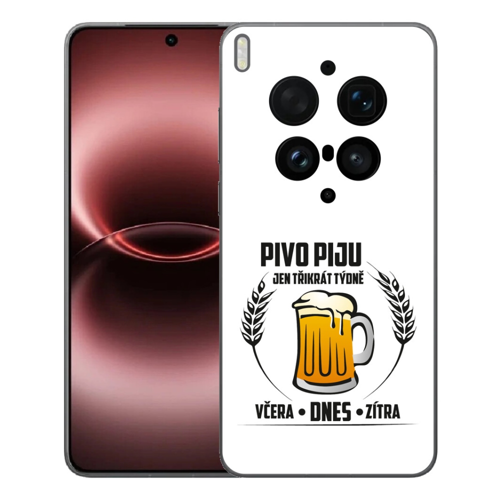 Gélový kryt mmCase na Vivo X300 Ultra - pivný motív biele pozadie