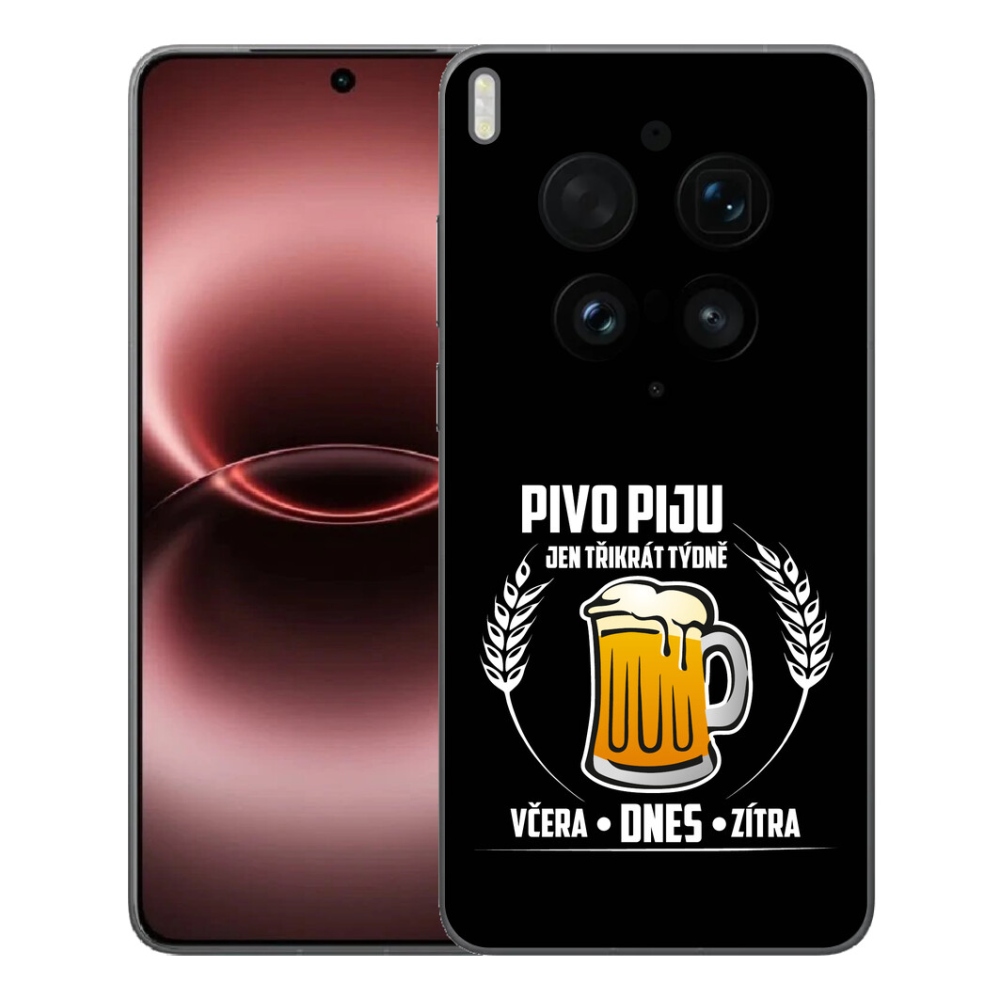 Gélový kryt mmCase na Vivo X300 Ultra - pivný motív čierne pozadie