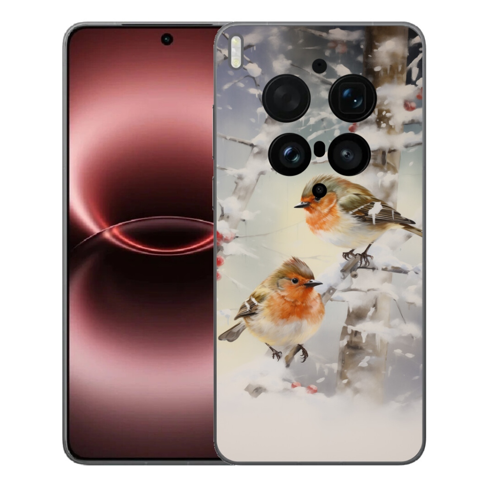 Gélový kryt mmCase na Vivo X300 Ultra - vtáčiky v zime