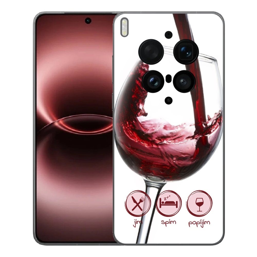 Gélový kryt mmCase na Vivo X300 Ultra - pohár vína červené
