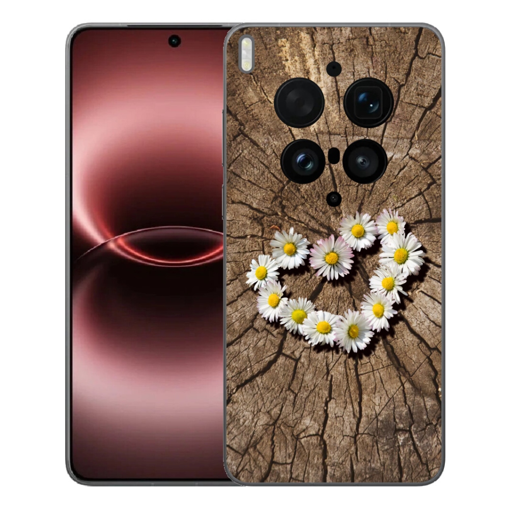 Gélový kryt mmCase na Vivo X300 Ultra - srdce z margaréty