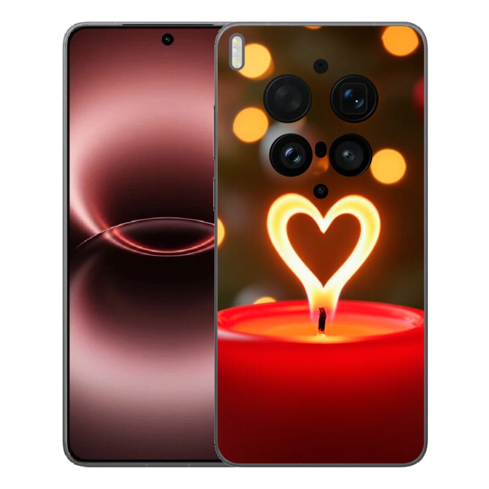 Gélový kryt mmCase na Vivo X300 Ultra - srdce z plameňa