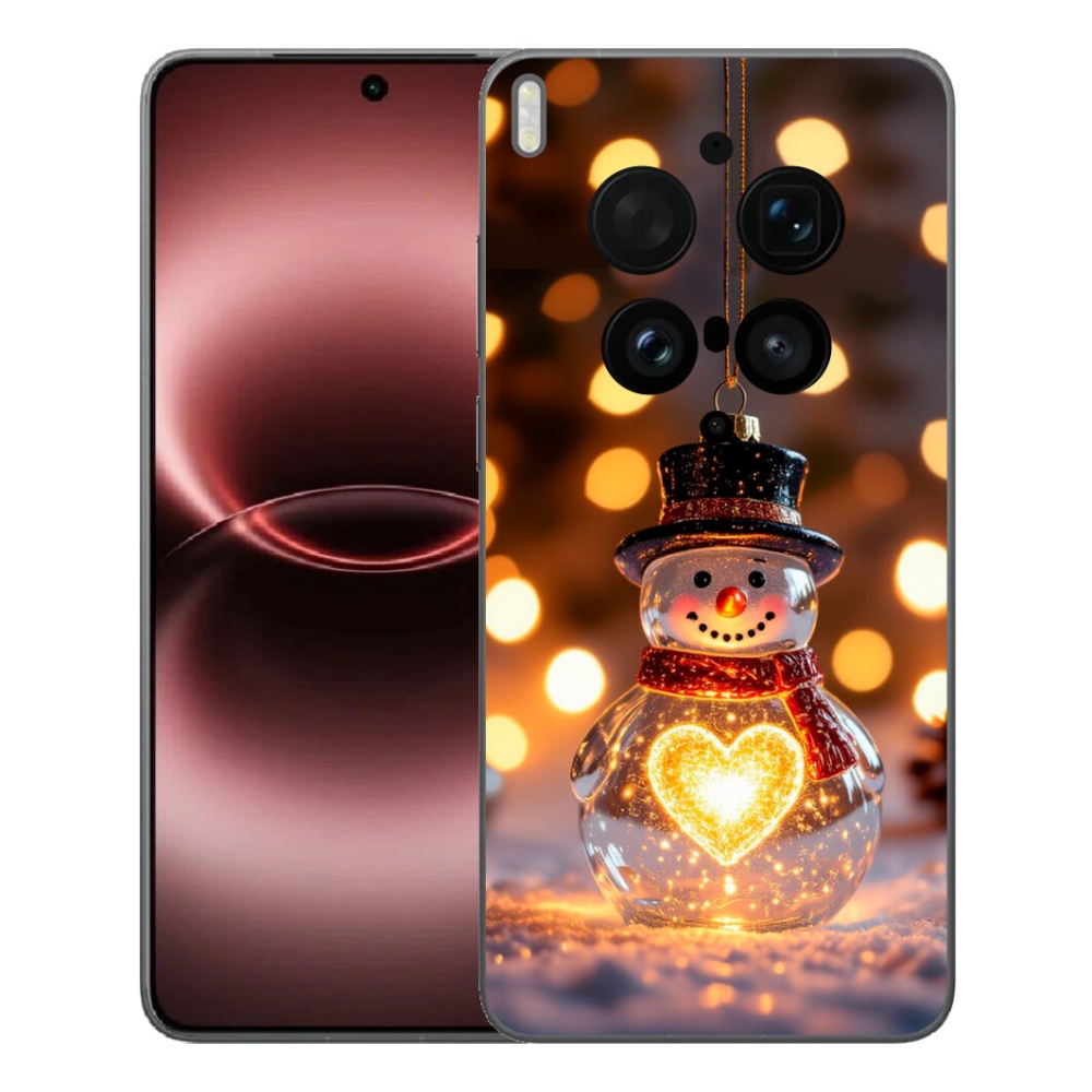 Gélový kryt mmCase na Vivo X300 Ultra - svietiaci vianočný snehuliak