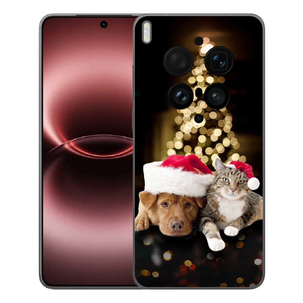 Gélový kryt mmCase na Vivo X300 Ultra - vianočný pes a mačka