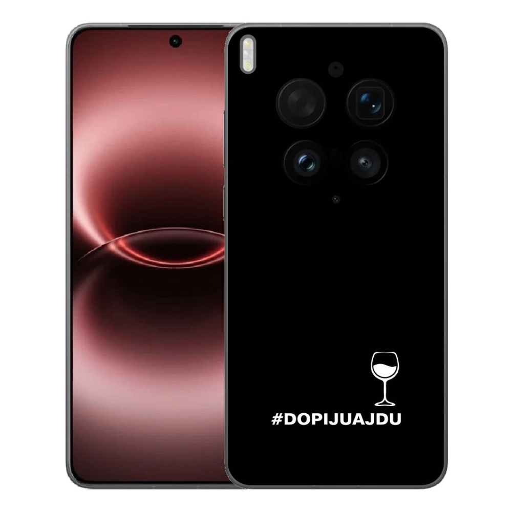 Gélový kryt mmCase na Vivo X300 Ultra - vínny motív čierne pozadie