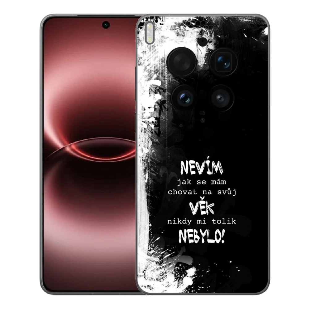 Gélový kryt mmCase na Vivo X300 Ultra - vtipný text 14 čierne pozadie