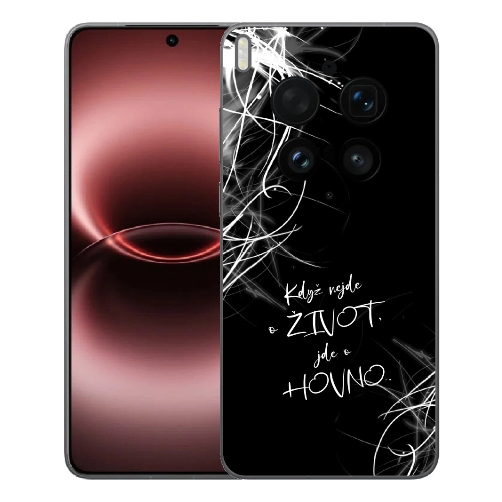 Gélový kryt mmCase na Vivo X300 Ultra - vtipný text 16 čierne pozadie