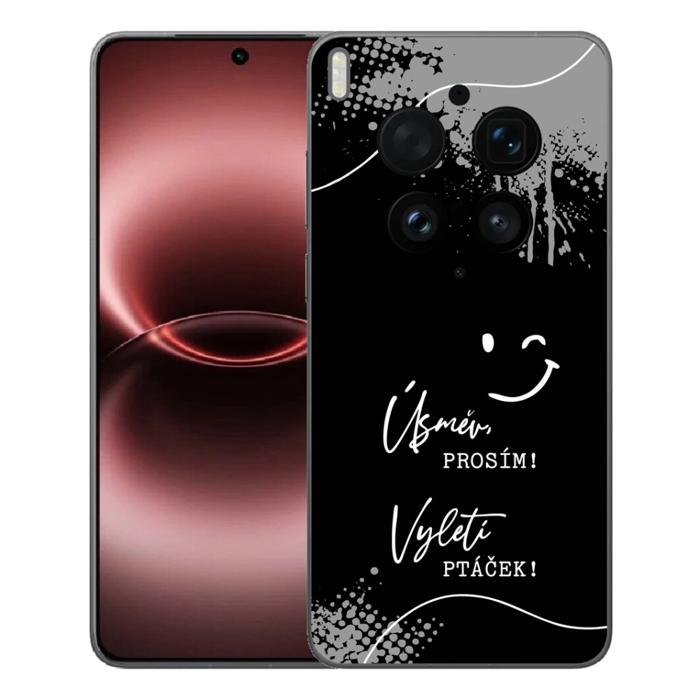Gélový kryt mmCase na Vivo X300 Ultra - vtipný text 4 čierne pozadie