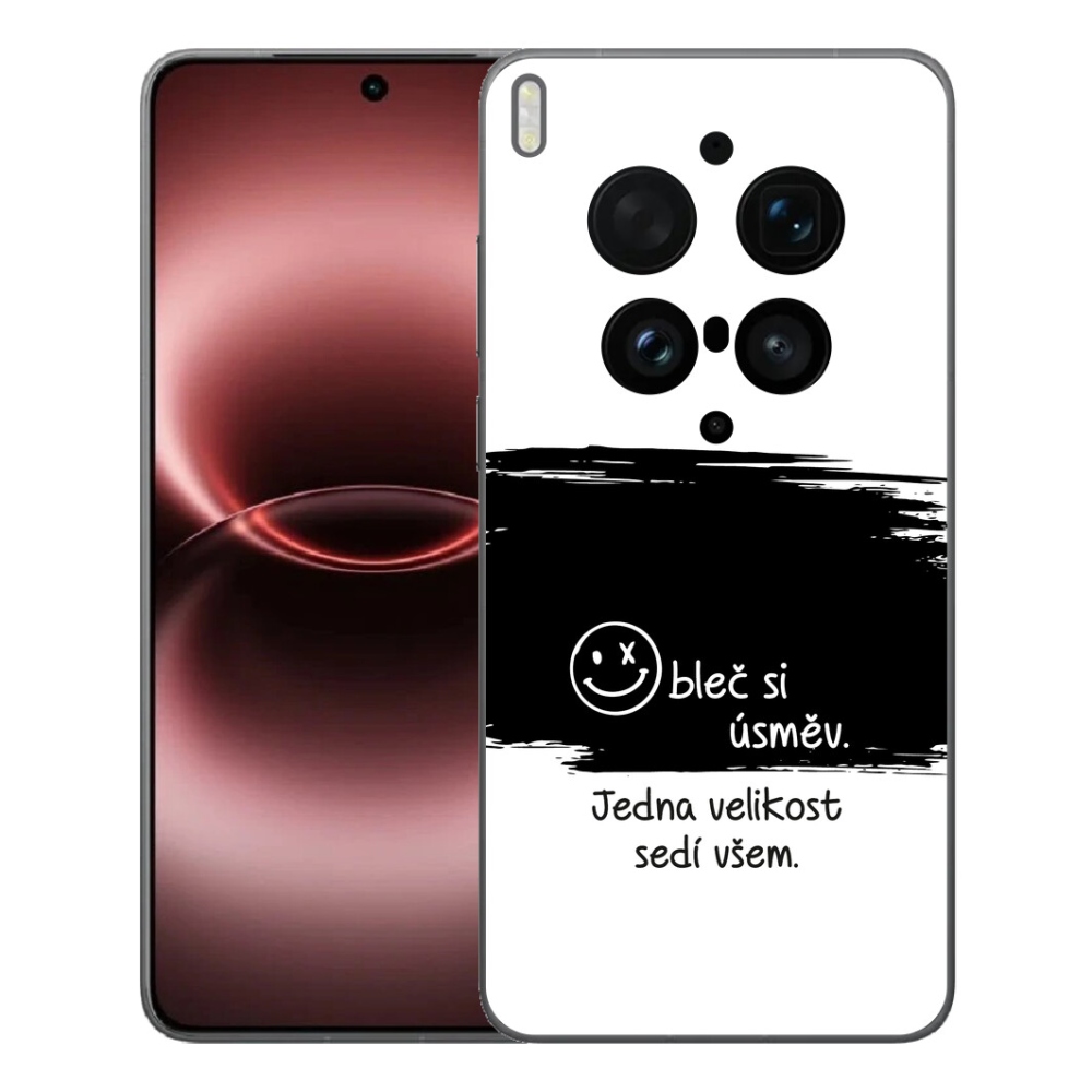 Gélový kryt mmCase na Vivo X300 Ultra - vtipný text 8 čiernobiele pozadie