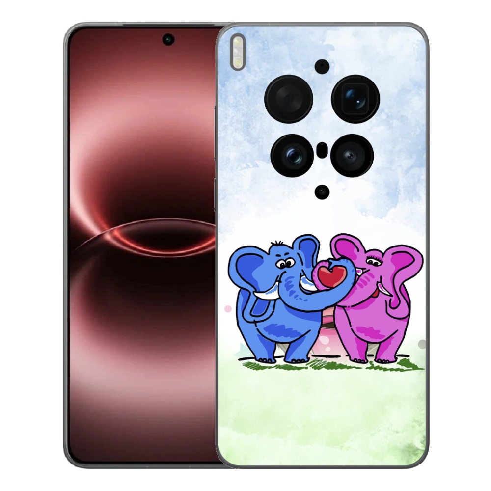 Gélový kryt mmCase na Vivo X300 Ultra - zamilovaní slony