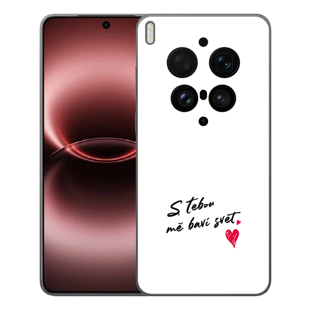 Gélový kryt mmCase na Vivo X300 Ultra - zamilovaný text 1 biele pozadie