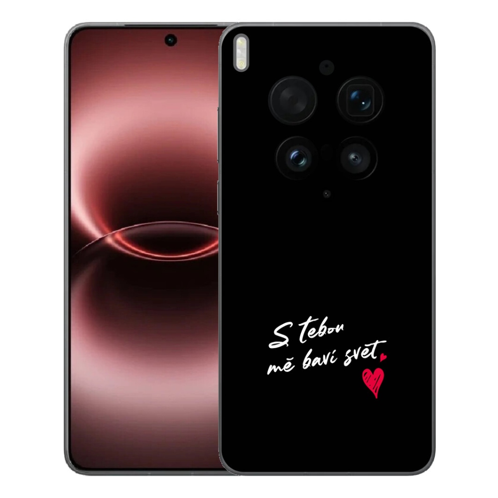 Gélový kryt mmCase na Vivo X300 Ultra - zamilovaný text 1 čierne pozadie