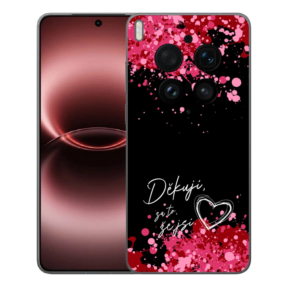Gélový kryt mmCase na Vivo X300 Ultra - zamilovaný text 2 čierne pozadie