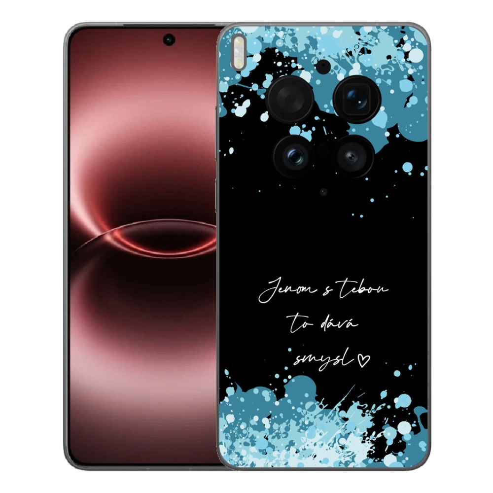 Gélový kryt mmCase na Vivo X300 Ultra - zamilovaný text čierne pozadie