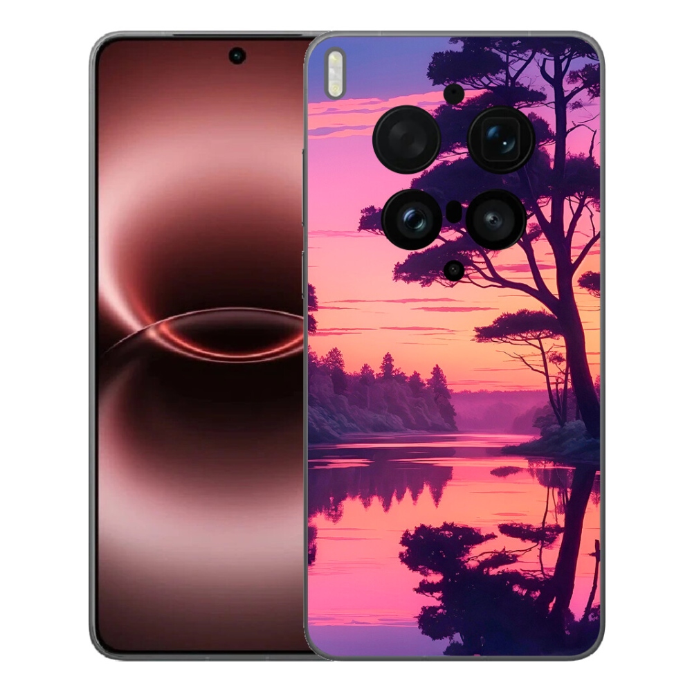 Gélový kryt mmCase na Vivo X300 Ultra - západ slnka nad jazerom