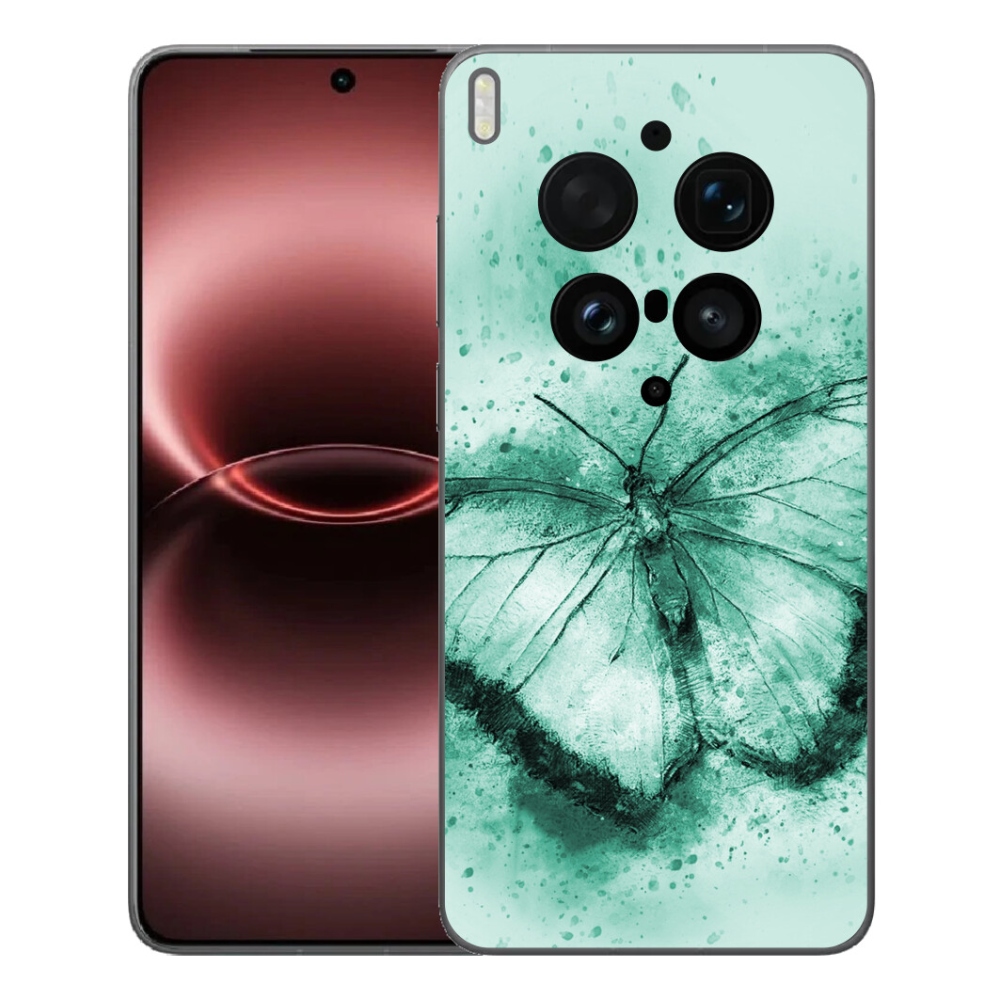 Gélový kryt mmCase na Vivo X300 Ultra - zelený motýľ