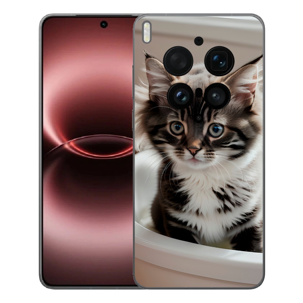 Gélový kryt mmCase na Vivo X300 Ultra - zvedavé mačiatko