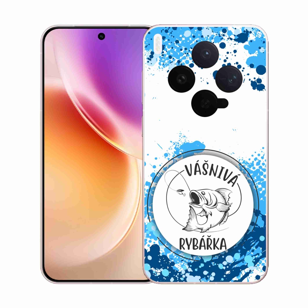 Gélový kryt mmCase na Vivo X300 - vášnivá rybárka biele pozadie