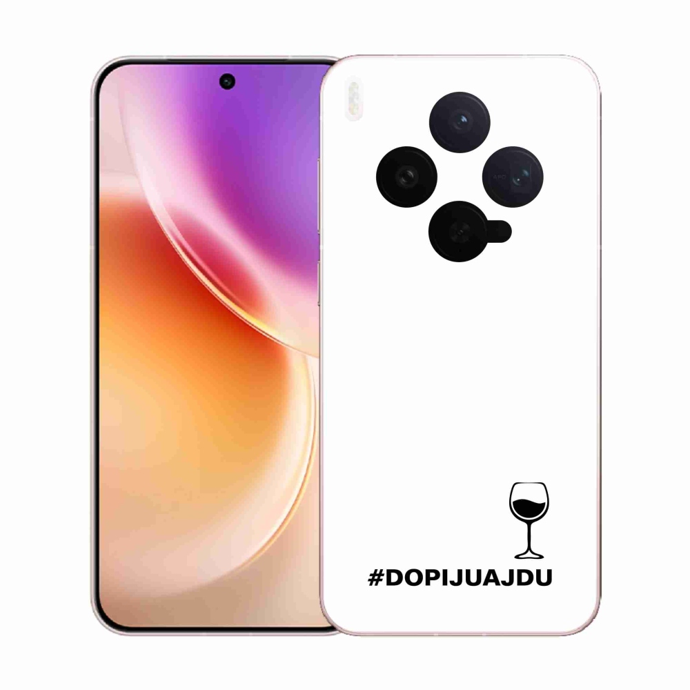 Gélový kryt mmCase na Vivo X300 - vínny motív biele pozadie