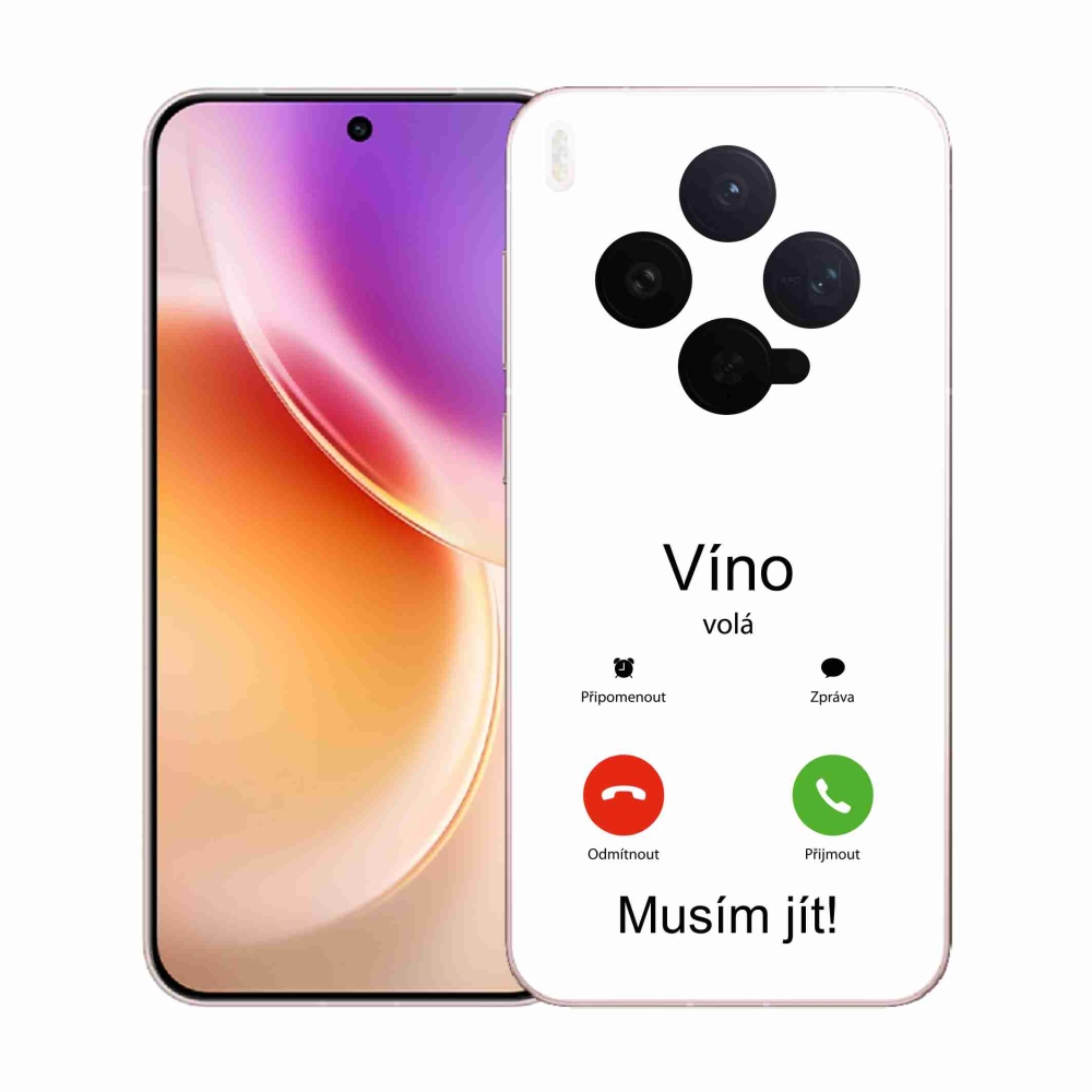 Gélový kryt mmCase na Vivo X300 - víno volá biele pozadie