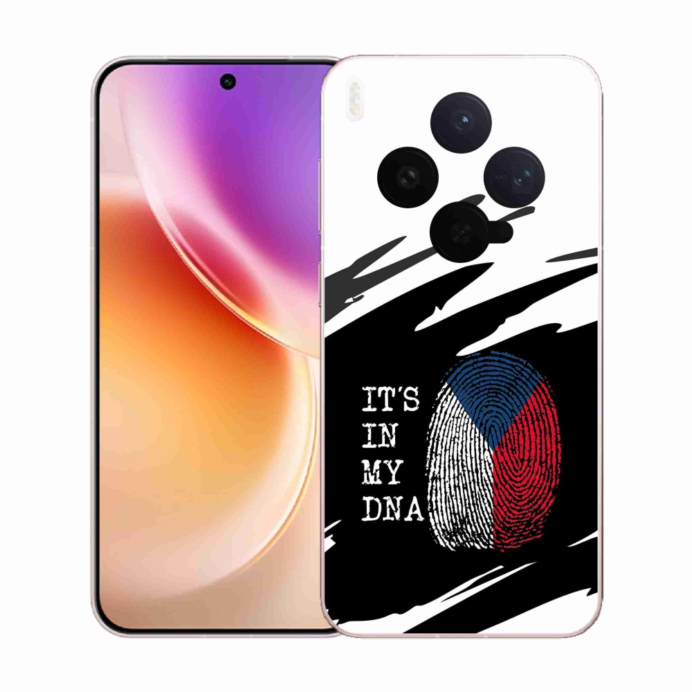 Gélový kryt mmCase na Vivo X300 - vlajka odtlačok prsta čiernobiele pozadie