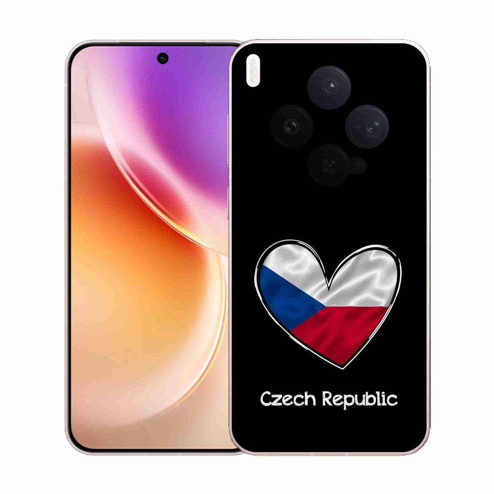 Gélový kryt mmCase na Vivo X300 - vlajka srdca čierne pozadie