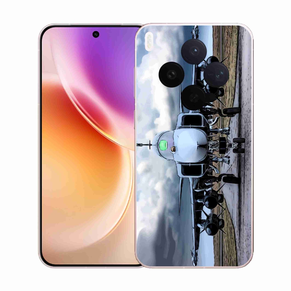 Gélový kryt mmCase na Vivo X300 - vojenské lietadlo