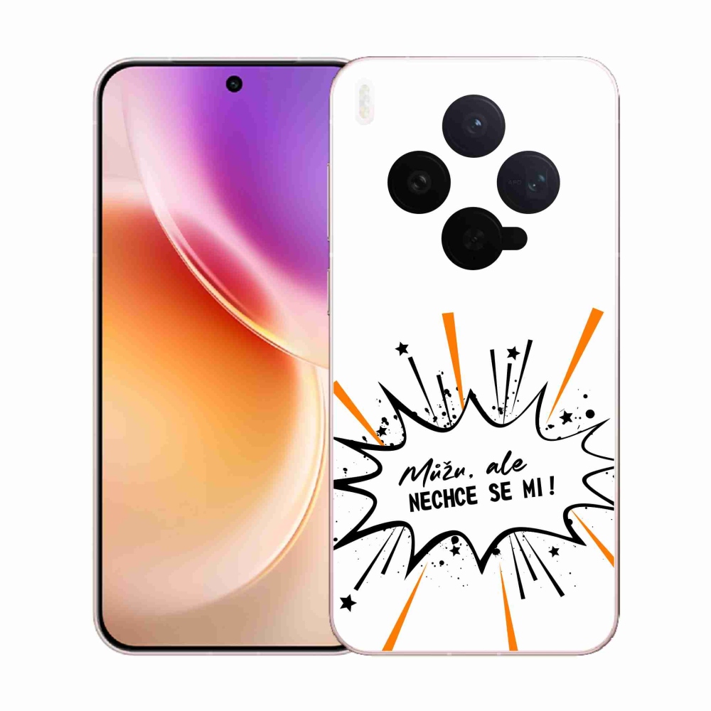 Gélový kryt mmCase na Vivo X300 - vtipný text 11 biele pozadie