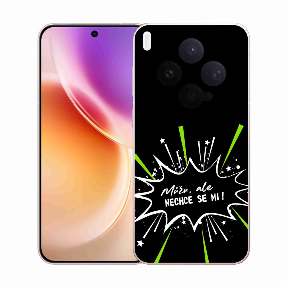 Gélový kryt mmCase na Vivo X300 - vtipný text 11 čierne pozadie