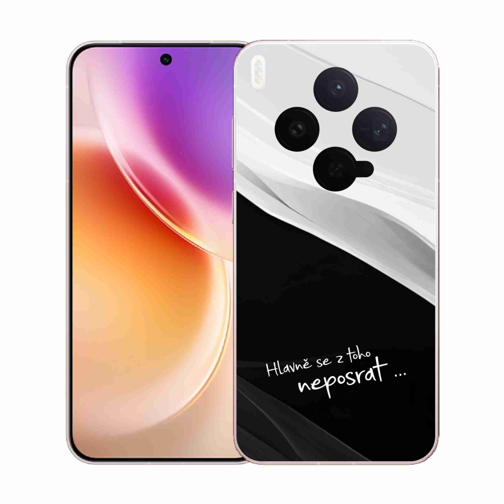 Gélový kryt mmCase na Vivo X300 - vtipný text 13 čiernobiele pozadie