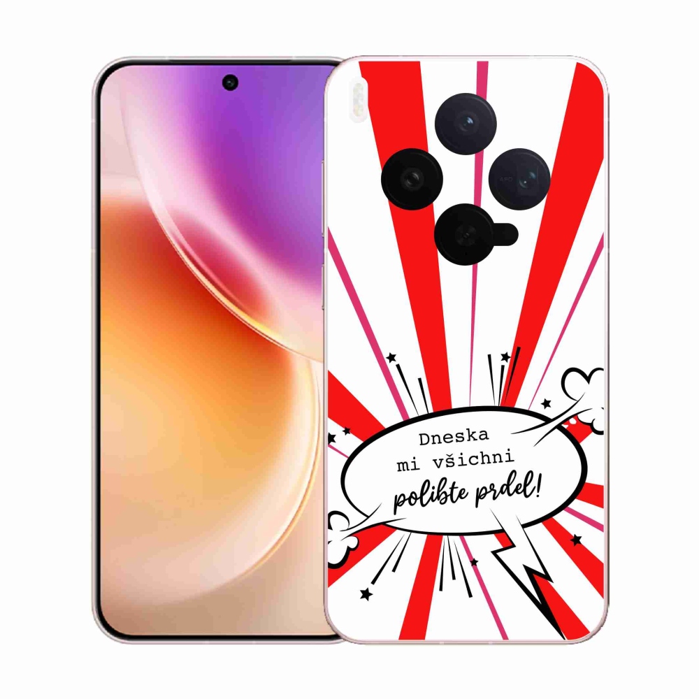 Gélový kryt mmCase na Vivo X300 - vtipný text 15 biele pozadie