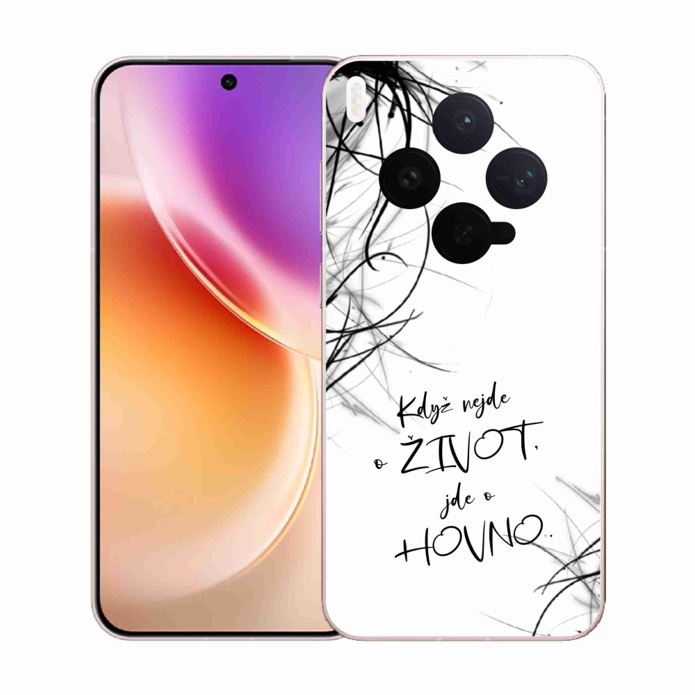 Gélový kryt mmCase na Vivo X300 - vtipný text 16 biele pozadie