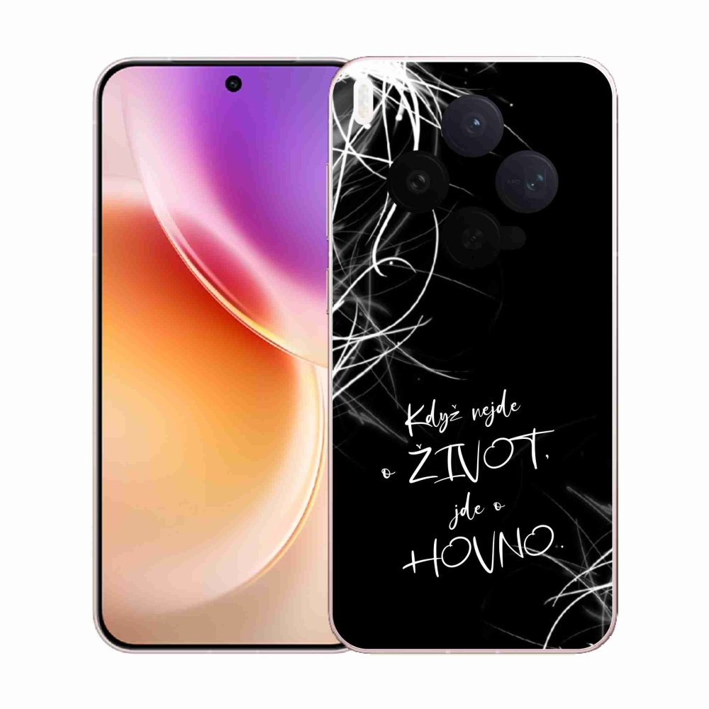 Gélový kryt mmCase na Vivo X300 - vtipný text 16 čierne pozadie