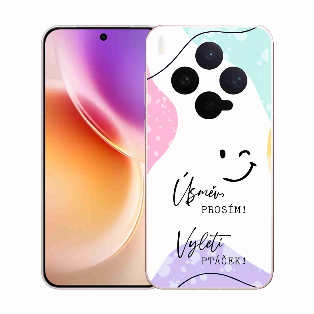 Gélový kryt mmCase na Vivo X300 - vtipný text 4 biele pozadie