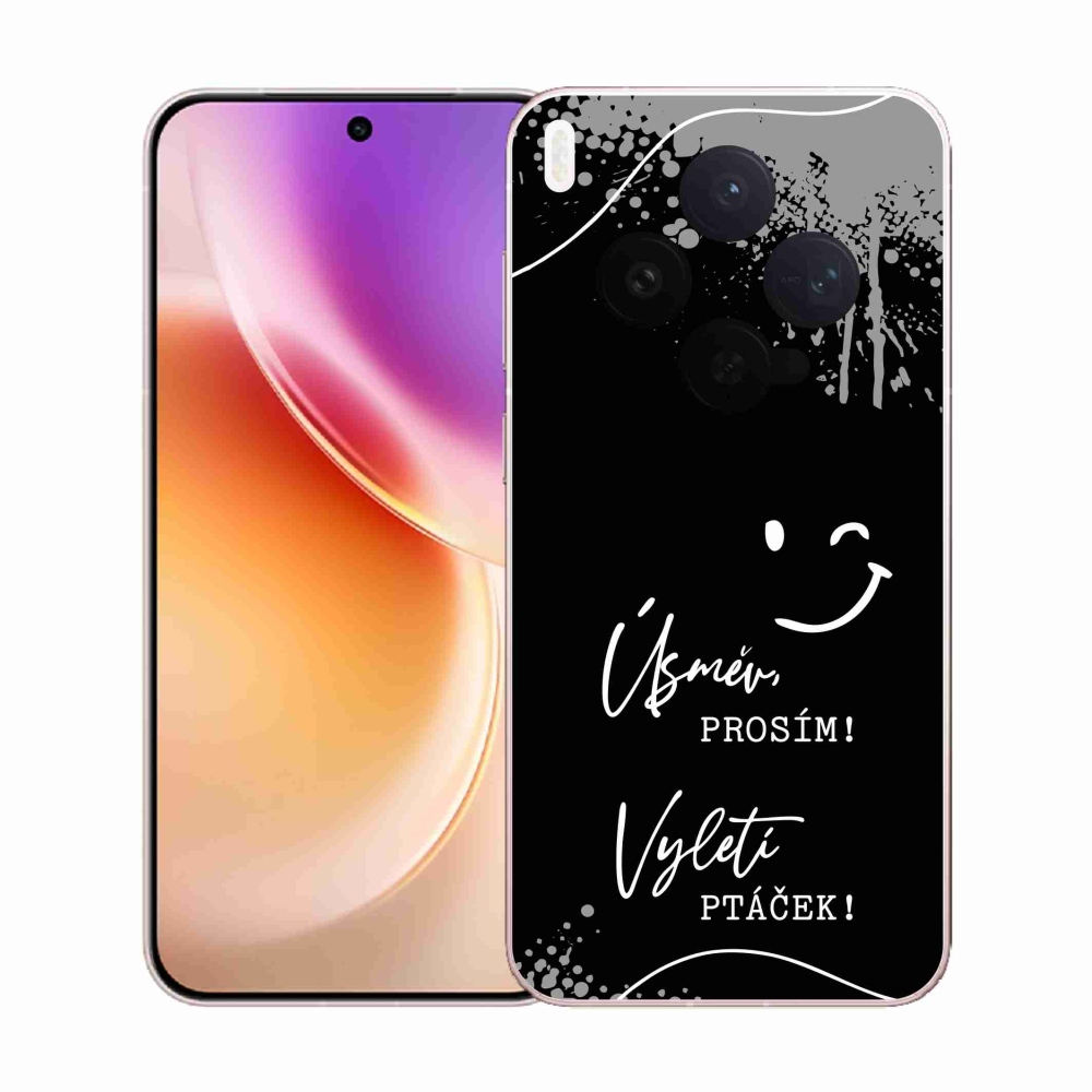 Gélový kryt mmCase na Vivo X300 - vtipný text 4 čierne pozadie