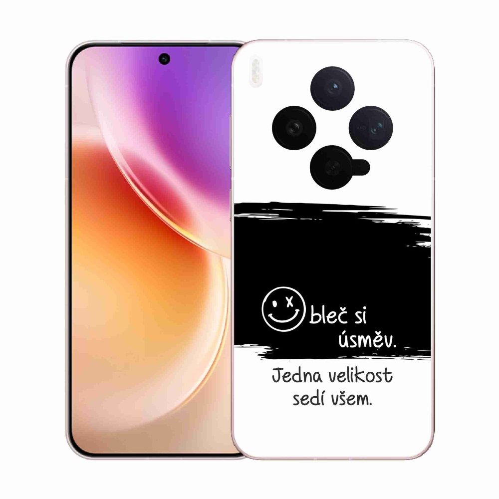 Gélový kryt mmCase na Vivo X300 - vtipný text 8 čiernobiele pozadie