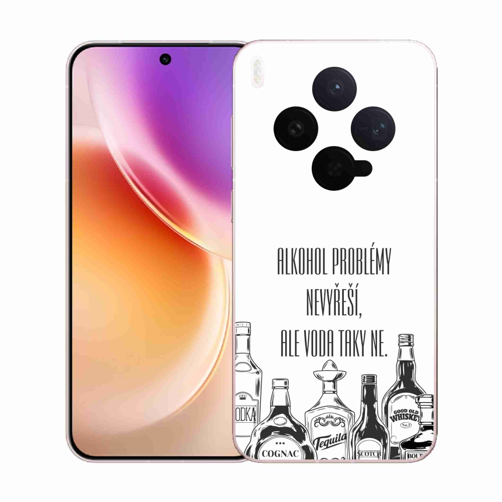 Gélový kryt mmCase na Vivo X300 - vtipný text biele pozadie