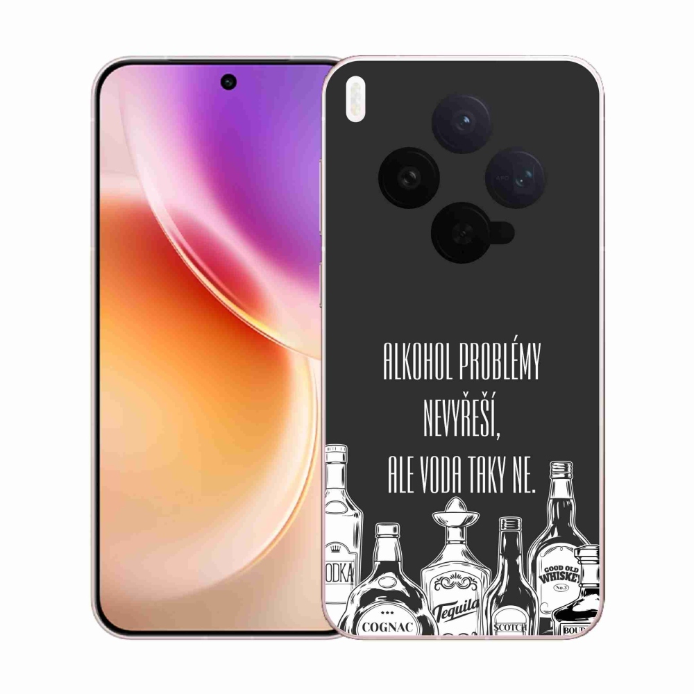 Gélový kryt mmCase na Vivo X300 - vtipný text čierne pozadie