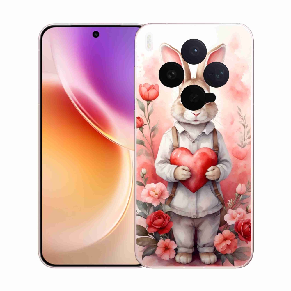 Gélový kryt mmCase na Vivo X300 - zajac so srdiečkom