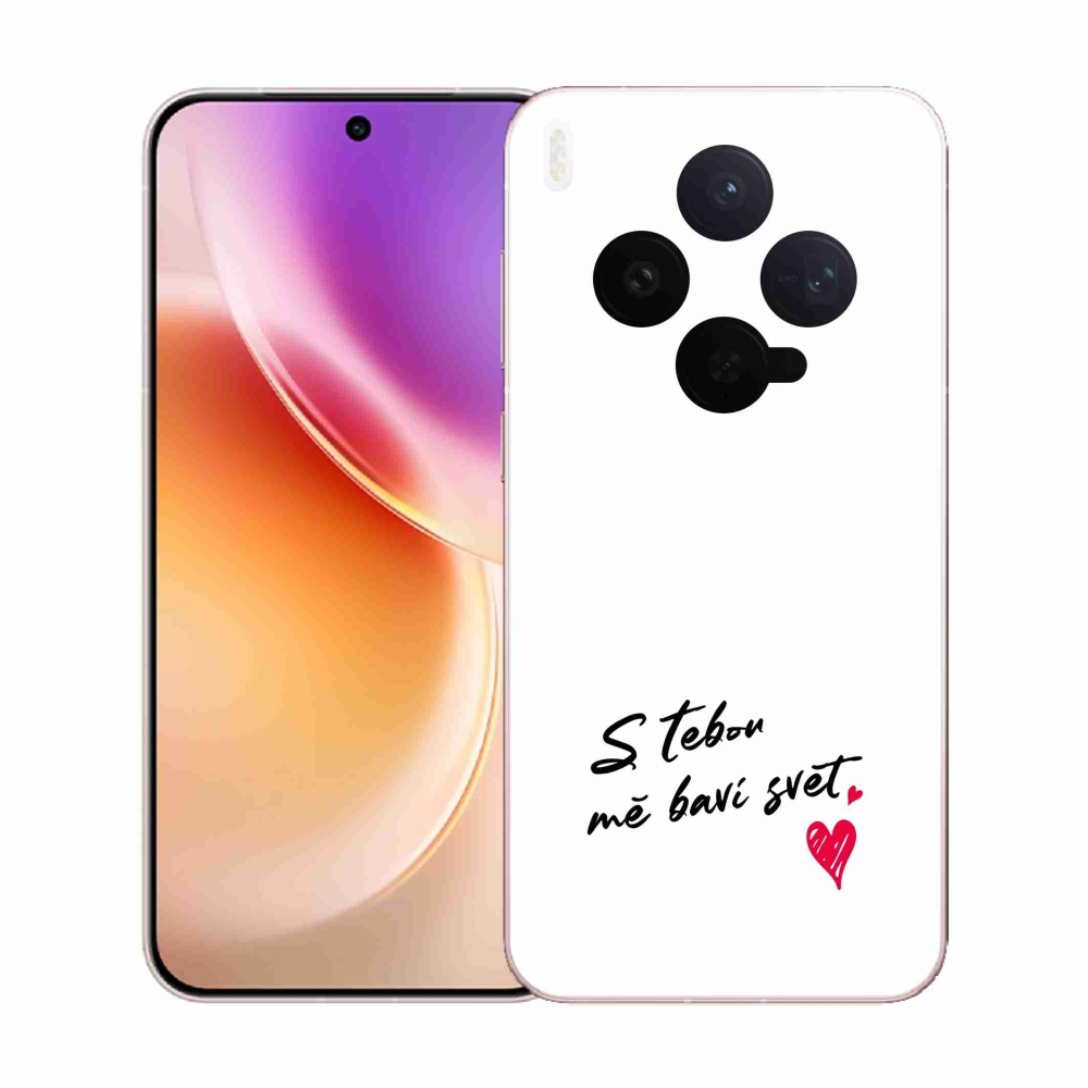 Gélový kryt mmCase na Vivo X300 - zamilovaný text 1 biele pozadie