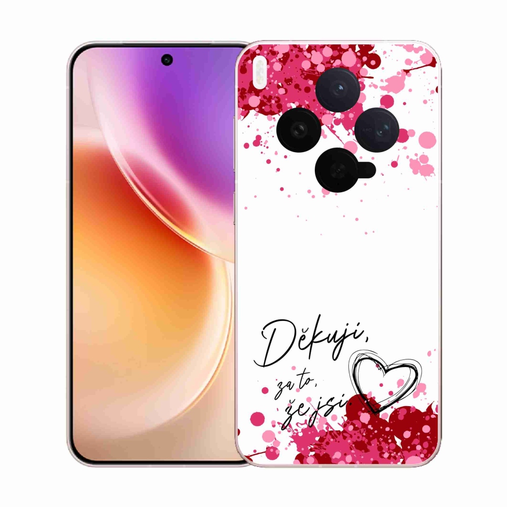 Gélový kryt mmCase na Vivo X300 - zamilovaný text 2 biele pozadie