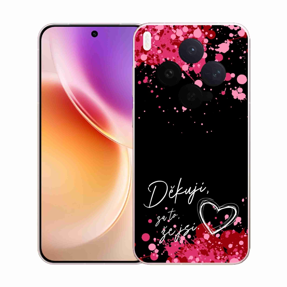 Gélový kryt mmCase na Vivo X300 - zamilovaný text 2 čierne pozadie