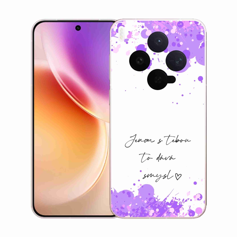 Gélový kryt mmCase na Vivo X300 - zamilovaný text biele pozadie