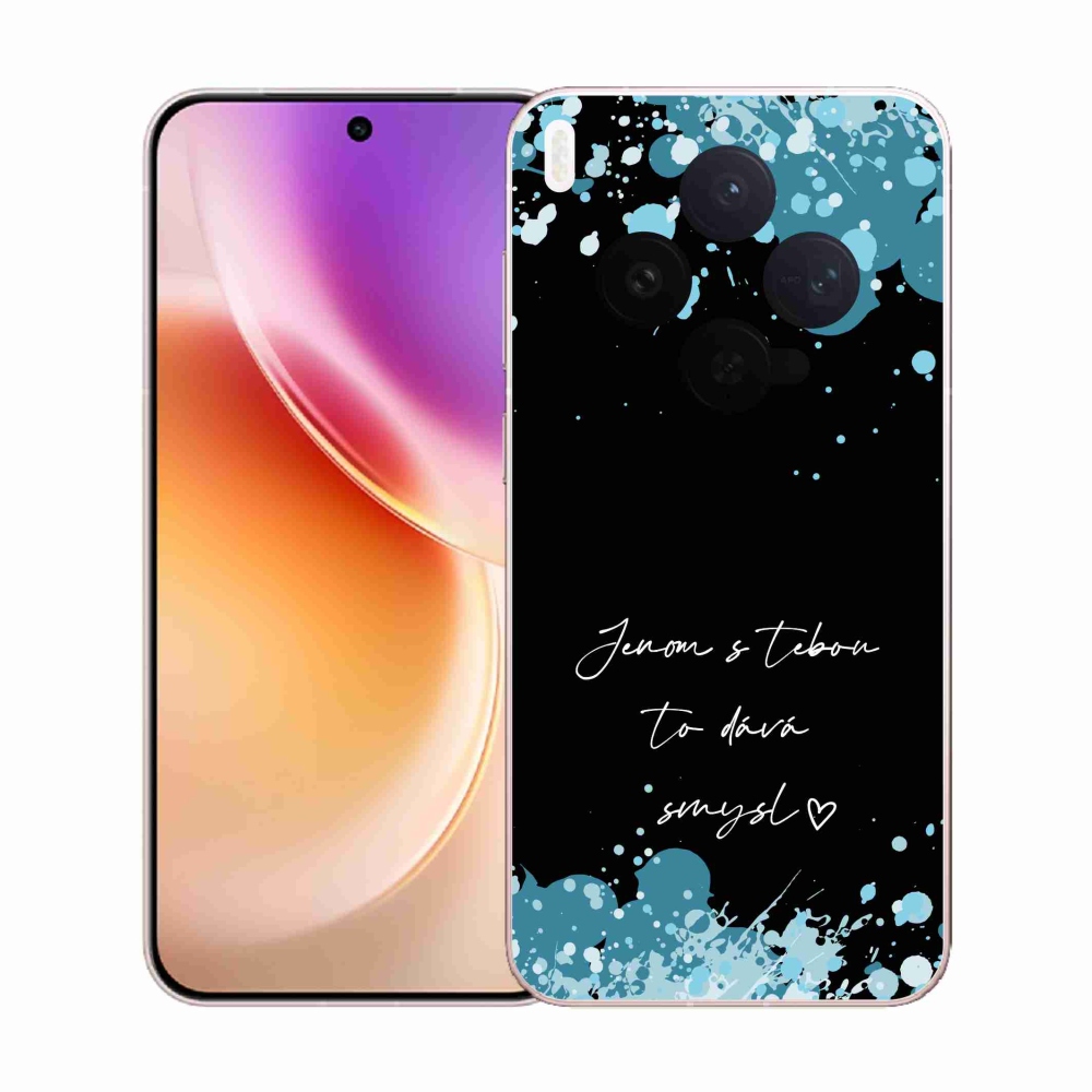 Gélový kryt mmCase na Vivo X300 - zamilovaný text čierne pozadie