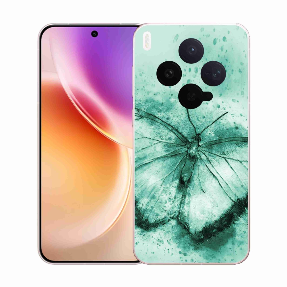 Gélový kryt mmCase na Vivo X300 - zelený motýľ