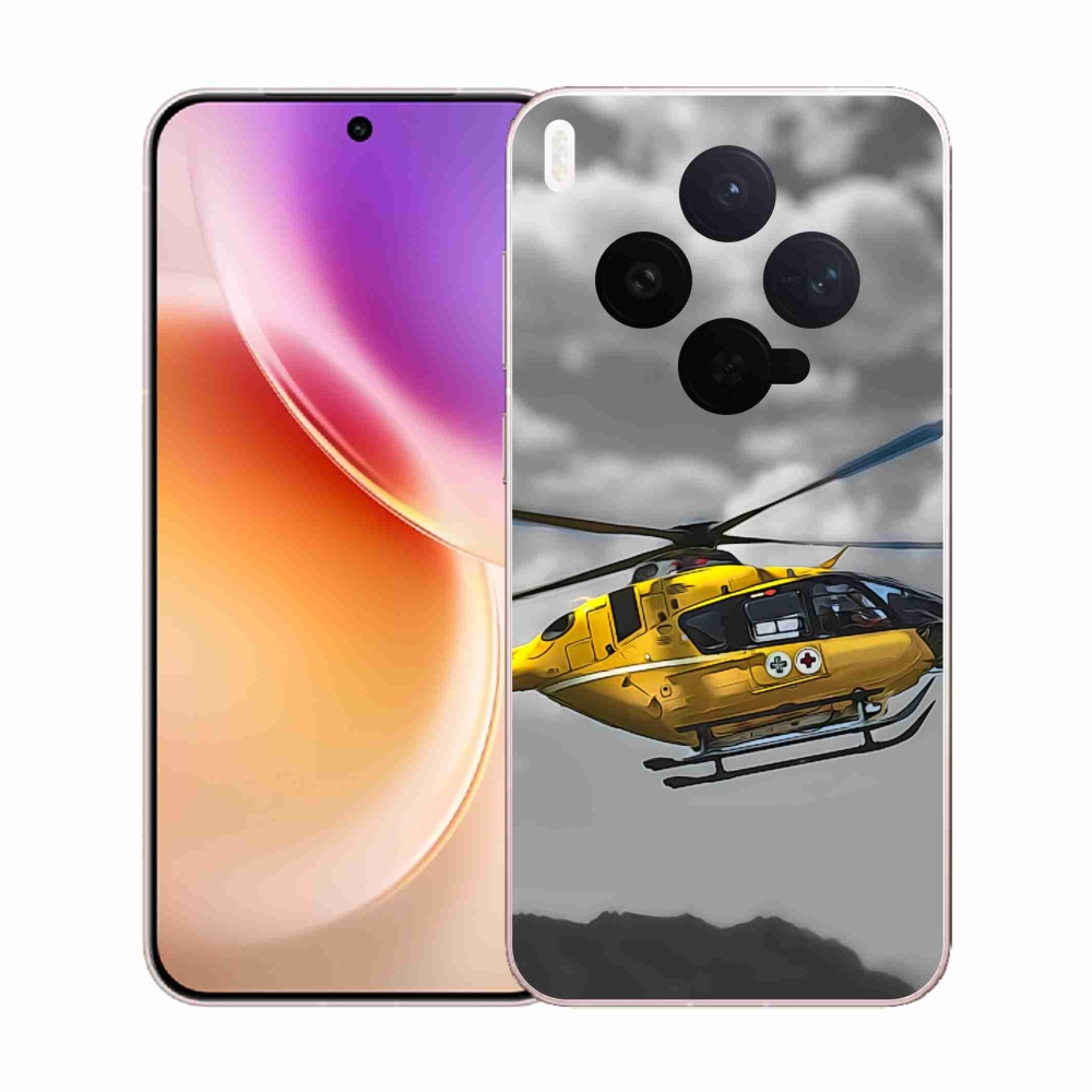 Gélový kryt mmCase na Vivo X300 - žltá helikoptéra