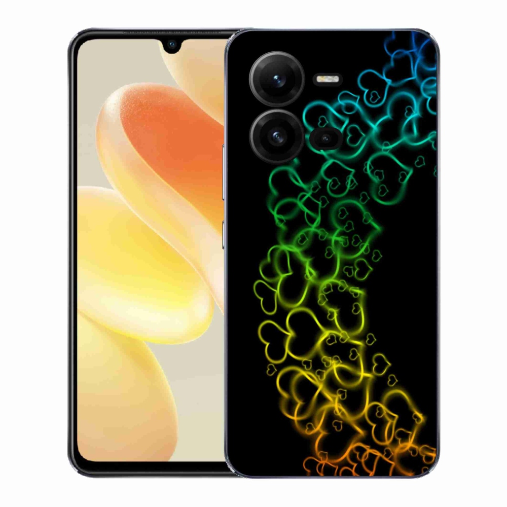 Gélový kryt mmCase na Vivo X80 Lite - farebné srdiečka